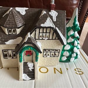Department 56 Festive Cream and Brown Holiday House